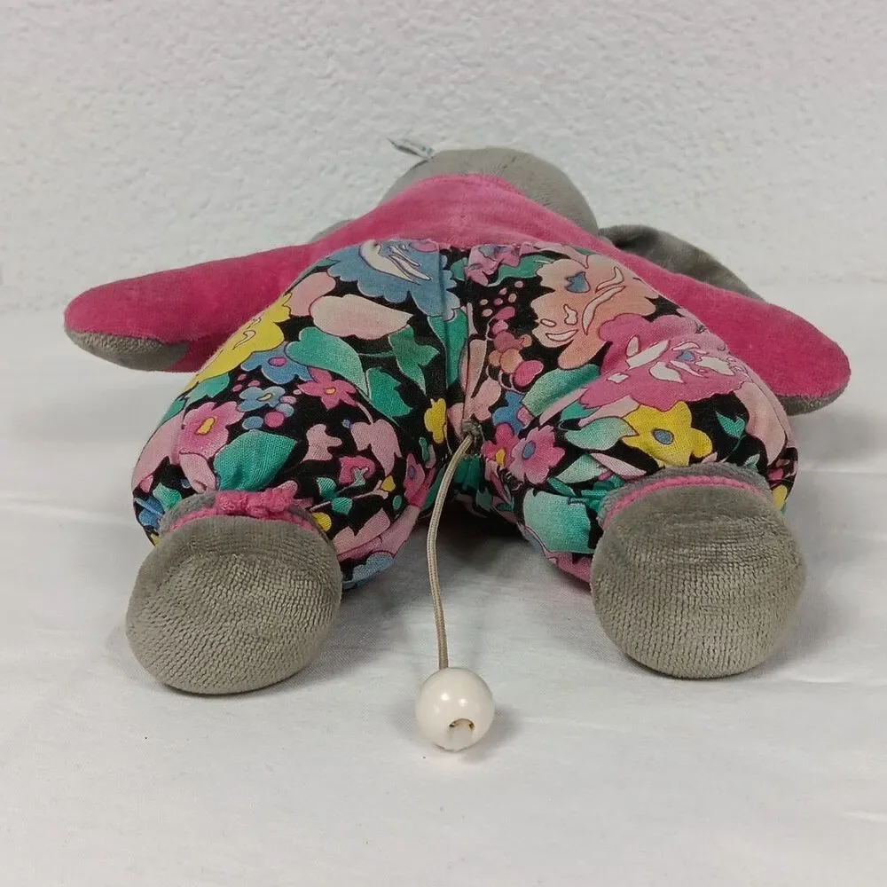 Sterntaler Musical Mouse Pink Floral Soft Body West Germany Vintage Flaws - Picture 5 of 10
